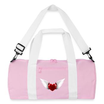 Herz Engel Teufel - Recycelte Duffel Bag - Rosa/Weiß - Vorne