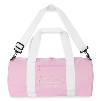 Just Resting Music Silhouette - Recycled Duffel Bag - pink/white - Front