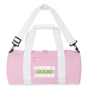 Everyone Is An Alien Somewhere - Recycled Duffel Bag - pink/white - Front