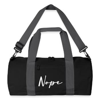 Nope handwriting logo on black - Recycled Duffel Bag - black/graphite grey - Front
