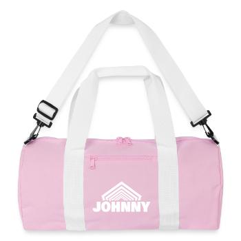 Geschenk für Johnny - Recycelte Duffel Bag - Rosa/Weiß - Vorne