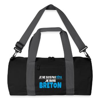 T-shirt Humour Breton Je ne suis pas têtu - Sac de sport recyclé - noir/gris graphite - Devant