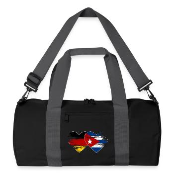 Germany Cuba flag used heart - Recycled Duffel Bag - black/graphite grey - Front