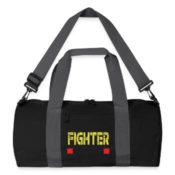 Base de texte FIGHTER - Sac de sport recyclé - noir/gris graphite - Devant