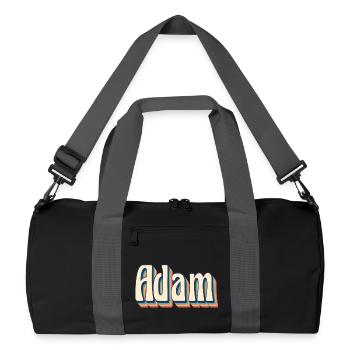 Adam t-shirt retro vintage t-shirt gift idea - Recycled Duffel Bag - black/graphite grey - Front