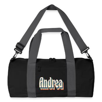 Andrea rétro vintage t-shirt t-shirt idée cadeau - Sac de sport recyclé - noir/gris graphite - Devant