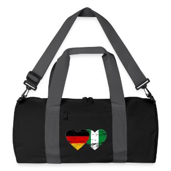 Allemagne Nigeria drapeau coeur utilisé - Sac de sport recyclé - noir/gris graphite - Devant