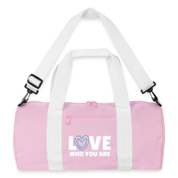Transgenre. Aimez qui vous êtes - Sac de sport recyclé - rose/blanc - Devant