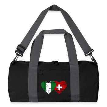 Nigeria Suisse Drapeau Coeur utilisé - Sac de sport recyclé - noir/gris graphite - Devant