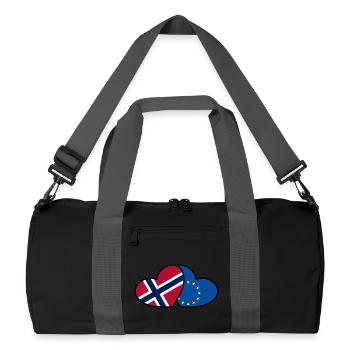 Norwegen <3 EU - Recycelte Duffel Bag - Schwarz/Graphitgrau - Vorne
