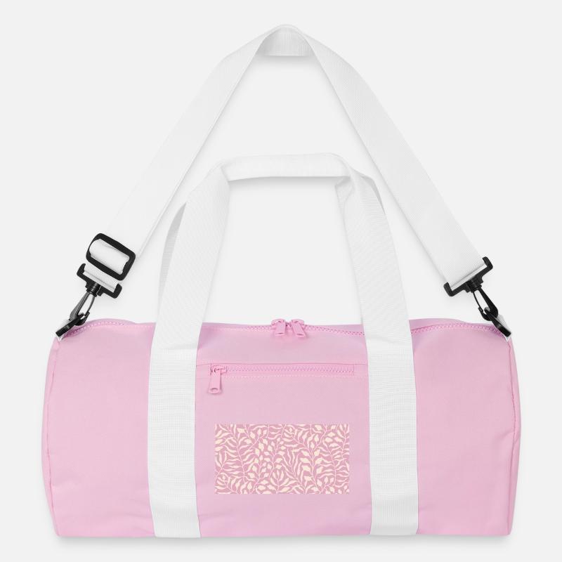 Elegantes Blättermuster in Blassrosa Recycelte Duffel Bag