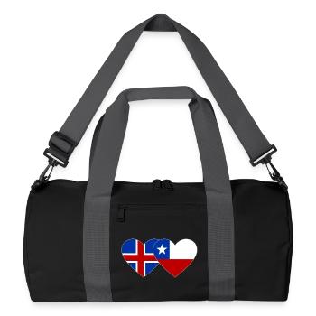 Islande Chili Drapeau Coeur - Sac de sport recyclé - noir/gris graphite - Devant