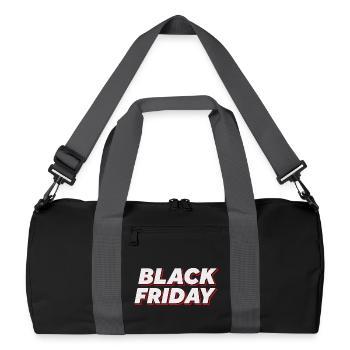 Bold Black Friday Text - Recycelte Duffel Bag - Schwarz/Graphitgrau - Vorne