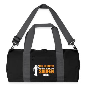 Mariée de garçon : je vais me marier ! Le reste est là pour boire - Sac de sport recyclé - noir/gris graphite - Devant