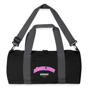 Düsseldorf City Flair Pink Arc - Recycelte Duffel Bag - Schwarz/Graphitgrau - Vorne