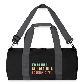 I'd rather be lost in a foreign city - Recycled Duffel Bag - black/graphite grey - Front