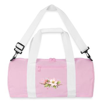 Apfelblüten Zweig mit Graffiti Akzenten   - Recycelte Duffel Bag - Rosa/Weiß - Vorne