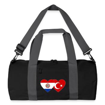 Paraguay_Tuerkei_Flagge_Herz - Recycelte Duffel Bag - Schwarz/Graphitgrau - Vorne