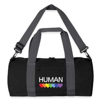 LGBTQ-Pride-Monat – Wir sind alle Menschen - Recycelte Duffel Bag - Schwarz/Graphitgrau - Vorne