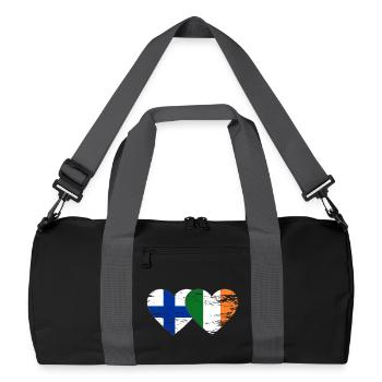 Finnland_Irland_Flagge_Herz_used - Sac de sport recyclé - noir/gris graphite - Devant