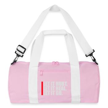 Laisse faire mal Laisse ça guérir Laisse partir Inspirant - Sac de sport recyclé - rose/blanc - Devant