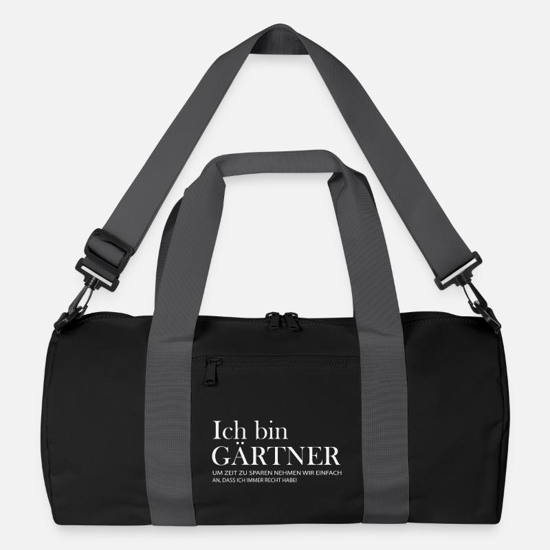 Gärtner Spruch: Immer Recht - Recycelte Duffel Bag - Schwarz/Graphitgrau