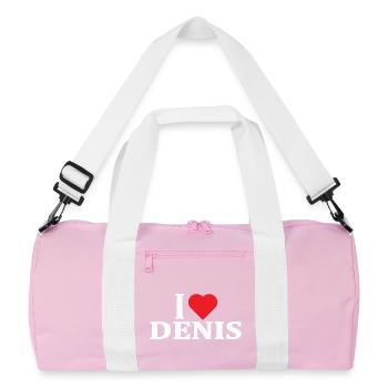 t-shirt J’adore Denis t-shirt idée cadeau - Sac de sport recyclé - rose/blanc - Devant