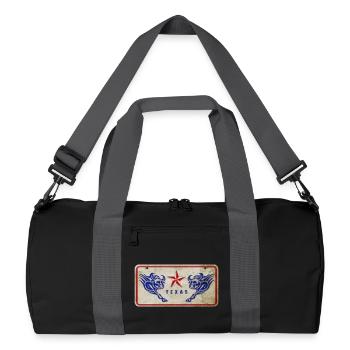 Texas Stier Schild - Recycelte Duffel Bag - Schwarz/Graphitgrau - Vorne