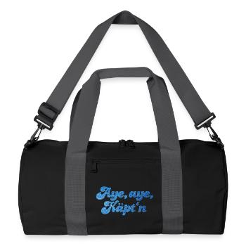 Aye Käpt'n Kapitän Jeans Marine maritim Meer cool - Recycelte Duffel Bag - Schwarz/Graphitgrau - Vorne