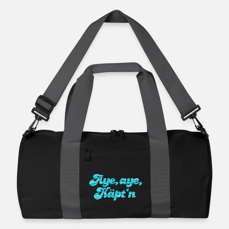 Aye Käptn Wellen Handschrift coole Sprüche maritim Recycelte Duffel Bag