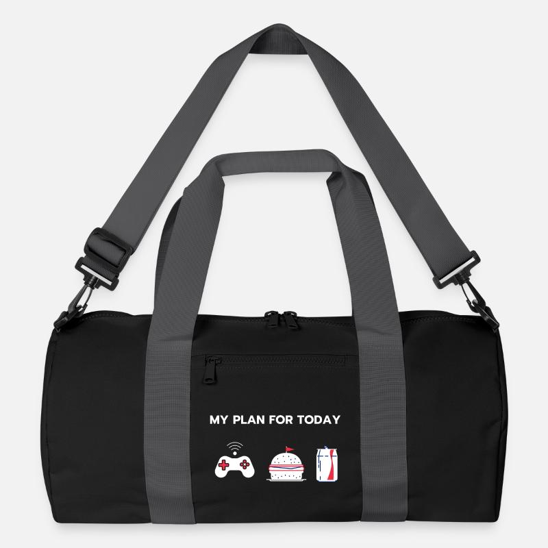 Mein Plan für heute: Gaming - Recycelte Duffel Bag - Schwarz/Graphitgrau