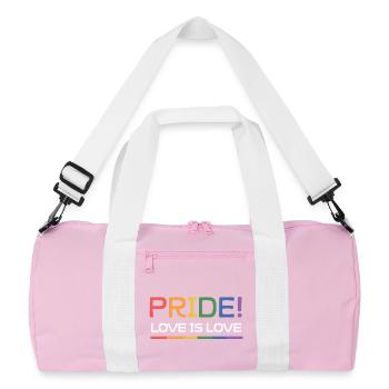 Mois de la fierté LGBTQ - Pride. L’amour est l’amour - Sac de sport recyclé - rose/blanc - Devant