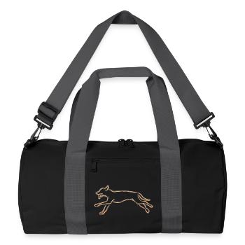 Dessin de chien - Sac de sport recyclé - noir/gris graphite - Devant