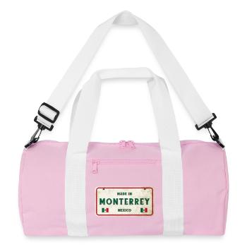 Monterrey Mexiko Vintage Schild Design - Recycelte Duffel Bag - Rosa/Weiß - Vorne