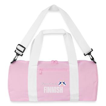 Stolzer Finne, ich liebe Finnland - Recycelte Duffel Bag - Rosa/Weiß - Vorne