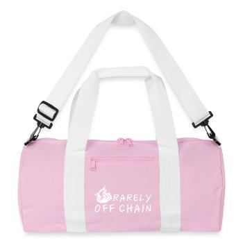 rarely off chain bike downhill mountainbike trail - Recycelte Duffel Bag - Rosa/Weiß - Vorne