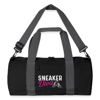 Sneaker Diva Streetwear Style für Sneaker Queens - Recycelte Duffel Bag - Schwarz/Graphitgrau - Vorne
