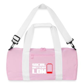 Geek Low Social Batterie - Recycelte Duffel Bag - Rosa/Weiß - Vorne