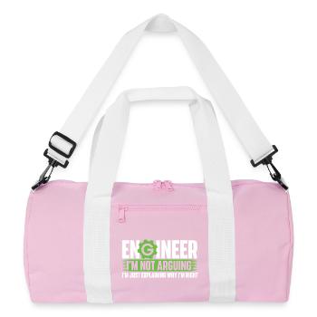 Engineer Not Arguing Just Explaining Why I’m Right - Recycled Duffel Bag - pink/white - Front