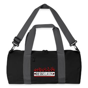 LE ROUGE DE LA RÉBELLION. - Sac de sport recyclé - noir/gris graphite - Devant