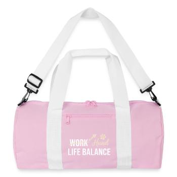 Dog and work life balance - Recycled Duffel Bag - pink/white - Front