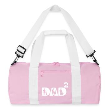 Dad High 2 Twins Double Daddy Dad T-Shirt - Recycled Duffel Bag - pink/white - Front