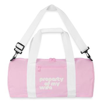 Propriété de ma femme - Sac de sport recyclé - rose/blanc - Devant