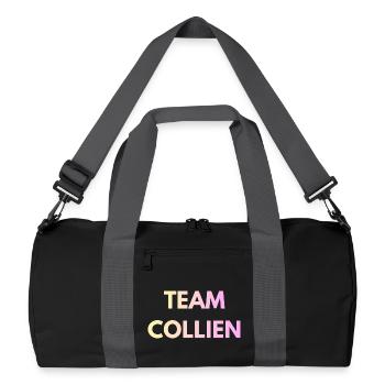 Team Collien Gradient Text - Recycelte Duffel Bag - Schwarz/Graphitgrau - Vorne