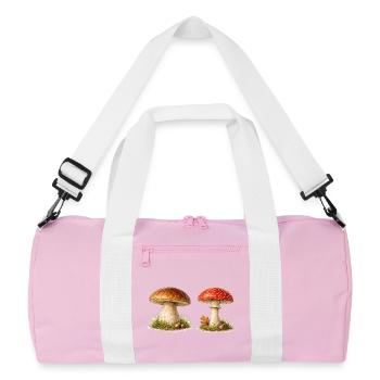 Waldpilze Pilze im Aquarellstil - Recycelte Duffel Bag - Rosa/Weiß - Vorne