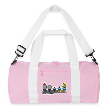 guerre, paix, fleur - Sac de sport recyclé - rose/blanc - Devant