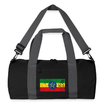 Ethiopia Africa flag vintage effect - Recycled Duffel Bag - black/graphite grey - Front