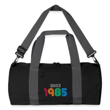 Seit 1985 | Vintage-Retro-Farbenes Jahr - Recycelte Duffel Bag - Schwarz/Graphitgrau - Vorne
