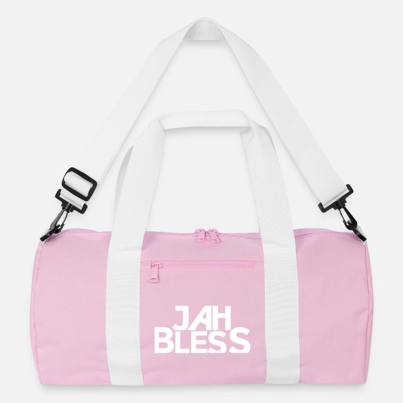 Jah Bless Block Font Design Recycled Duffel Bag