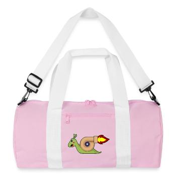 Schnecke Jogger Joggen Sport - Recycelte Duffel Bag - Rosa/Weiß - Vorne